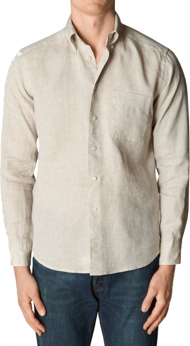 Eton - Beige Hørskjorte Slim Fit - Beige