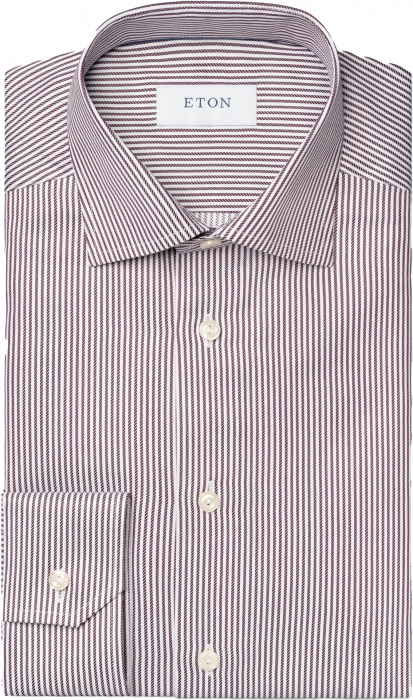 Eton - Rød Stribet Royal Twill Business Skjorte - Slim Fit - Rød