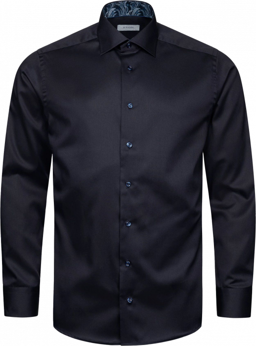 Eton - Navy Business Skjorte Med Blomster Effekt - Slim Fit - Navy