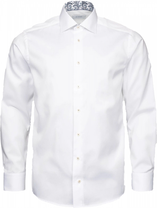 Eton - Hvid Business Skjorte Med Blomser Detaljer - Slim fit - Hvid