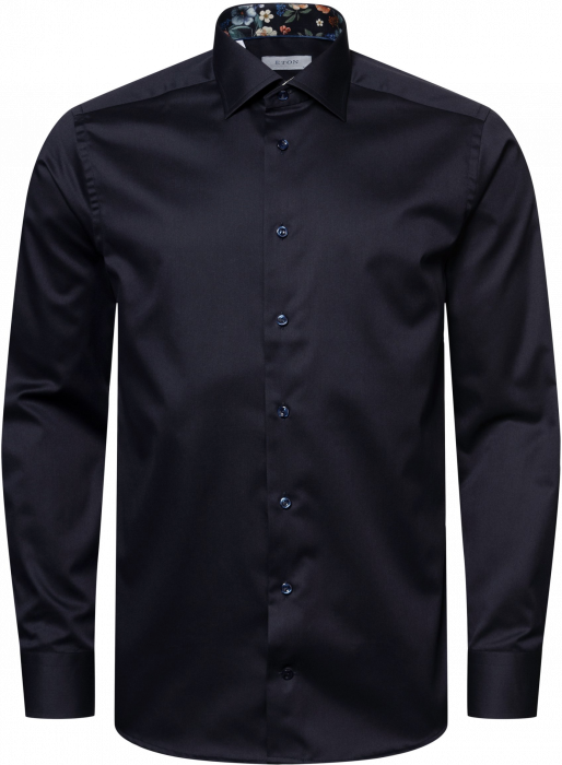 Eton - Navy Business Skjorte Med Blomsterdetaljer - Contemporary fit - Navy