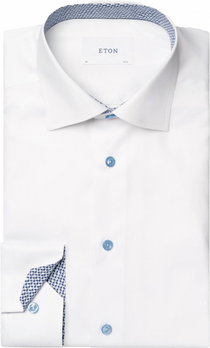 Eton - Hvid Business Skjorte Geometrisk Effekt - Slim fit - Hvid