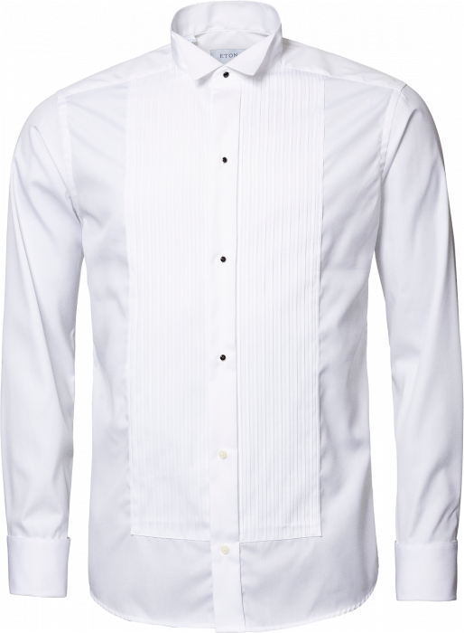 Eton - Hvid Plissé Smoking Skjorte, Slim Fit - Hvid